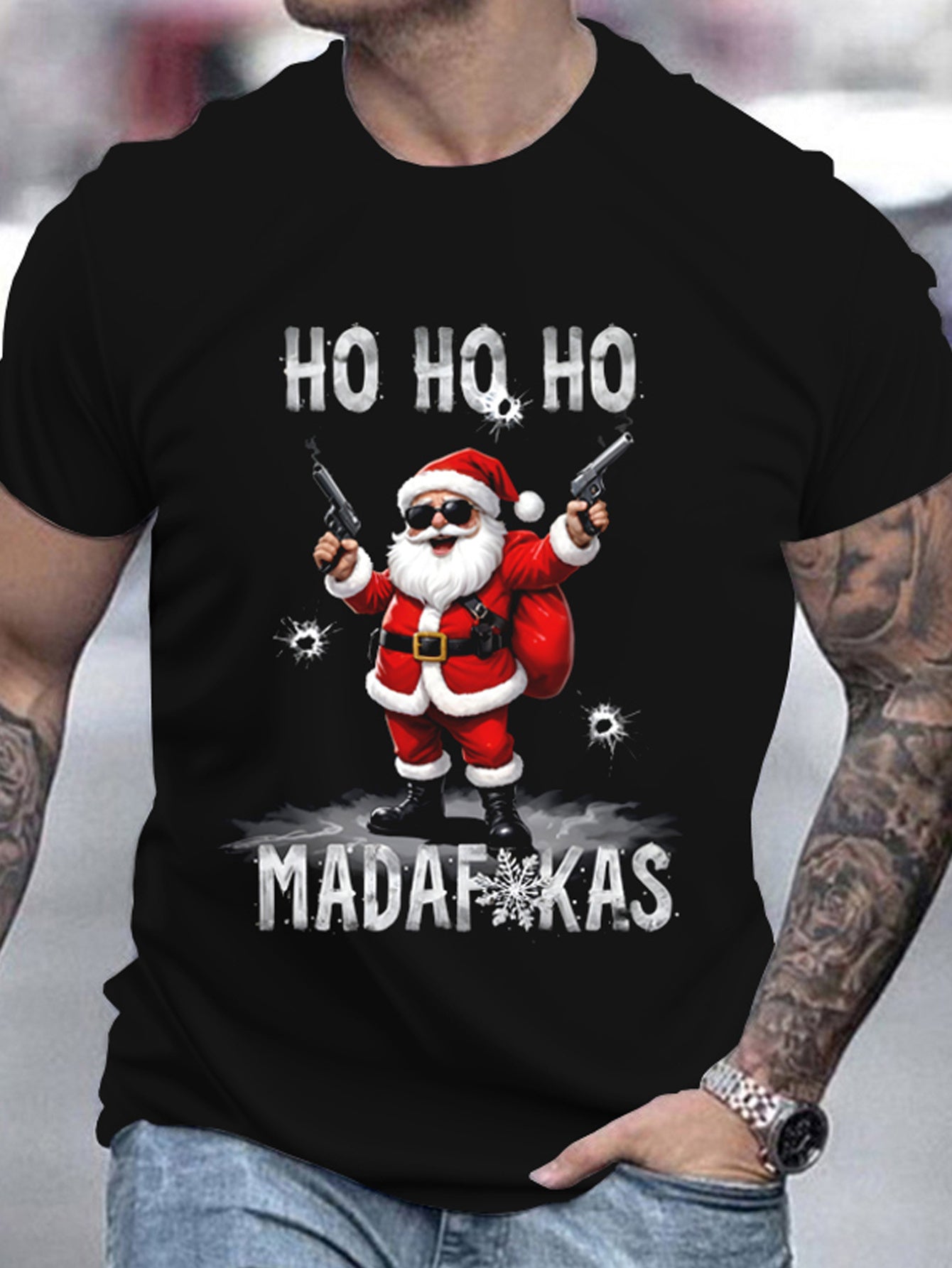 LovelyRLovely LovelyRLovely Men's Cool Santa 3D T-shir LovelyRLovely Men's Cool Santa 3D T-shirt