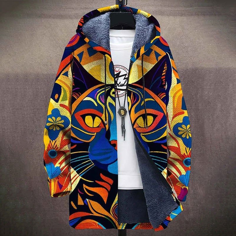 LovelyRLovely LovelyRLovely Men's Digital Printed Stan LB1028MCL / 2XL LovelyRLovely Men's Digital Printed Stand Collar Jacket