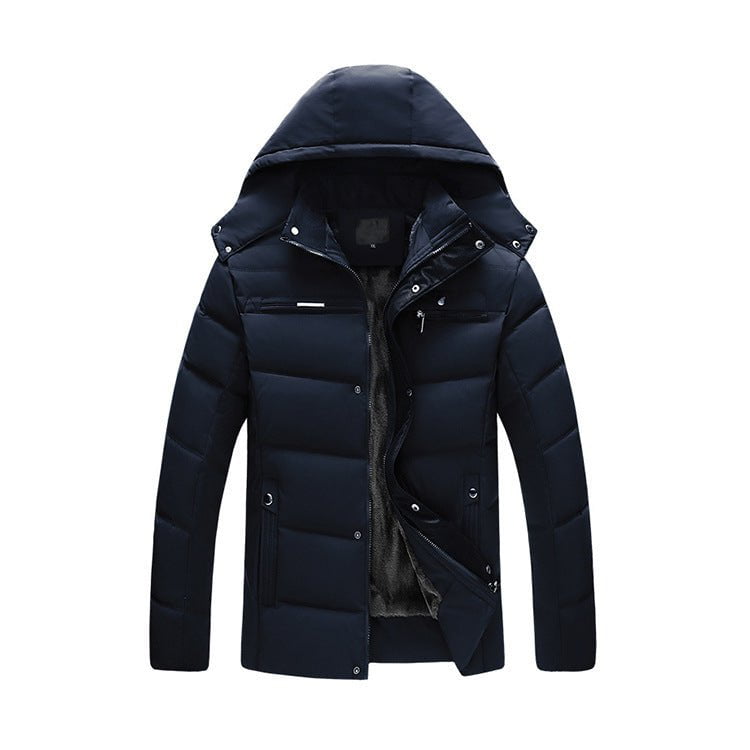 LovelyRLovely LovelyRLovely Men's Hooded Plush Jacket Navy Blue Plush / 3XL LovelyRLovely Men's Hooded Plush Jacket