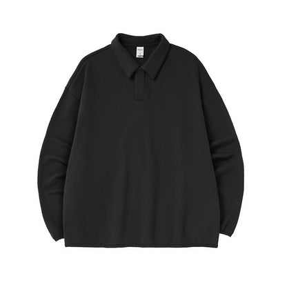 LovelyRLovely LovelyRLovely Men's Lapels Fleece Sweate Reactive Black / L LovelyRLovely Men's Lapels Fleece Sweater Pullover Top