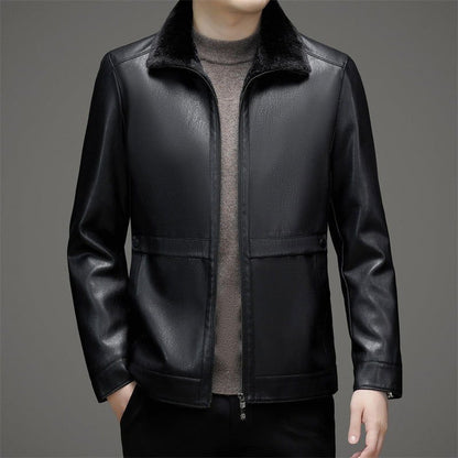 LovelyRLovely LovelyRLovely Men's Leather Padded Fur J Black / 170 LovelyRLovely Men's Leather Padded Fur Jacket