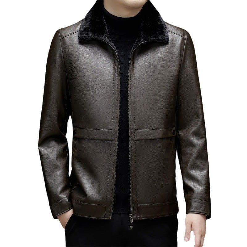 LovelyRLovely LovelyRLovely Men's Leather Padded Fur J LovelyRLovely Men's Leather Padded Fur Jacket