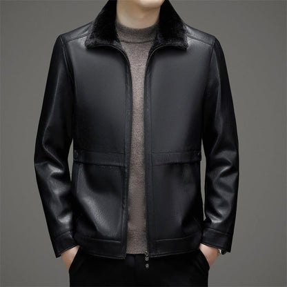 LovelyRLovely LovelyRLovely Men's Leather Padded Fur J LovelyRLovely Men's Leather Padded Fur Jacket