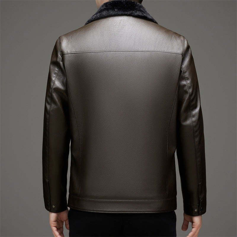 LovelyRLovely LovelyRLovely Men's Leather Padded Fur J LovelyRLovely Men's Leather Padded Fur Jacket