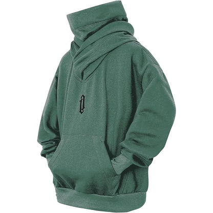 LovelyRLovely LovelyRLovely Men's Pile Collar Hooded S Peacock Green / L LovelyRLovely Men's Pile Collar Hooded Sweater