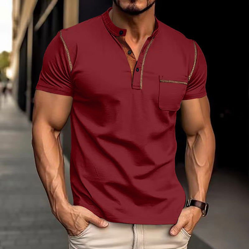 LovelyRLovely LovelyRLovely Men's Short-sleeved Polo S Wine Red / L LovelyRLovely Men's Short-sleeved Polo Shirt