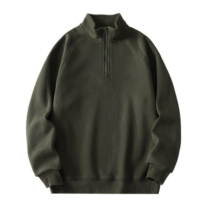 LovelyRLovely LovelyRLovely Men's Stand-collar Fleece Army Green / 2XL LovelyRLovely Men's Stand-collar Fleece Sweatshirt