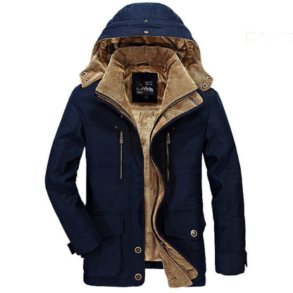 LovelyRLovely LovelyRLovely Men's Thick Multi-Pocket H Dark Blue / S LovelyRLovely Men's Thick Multi-Pocket Hooded Coat