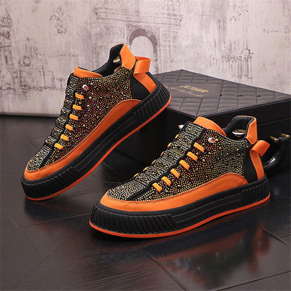 LovelyRLovely LovelyRLovely Men's Versatile Cotton Boa Black orange cotton shoes / 38 LovelyRLovely Men's Versatile Cotton Board Shoes