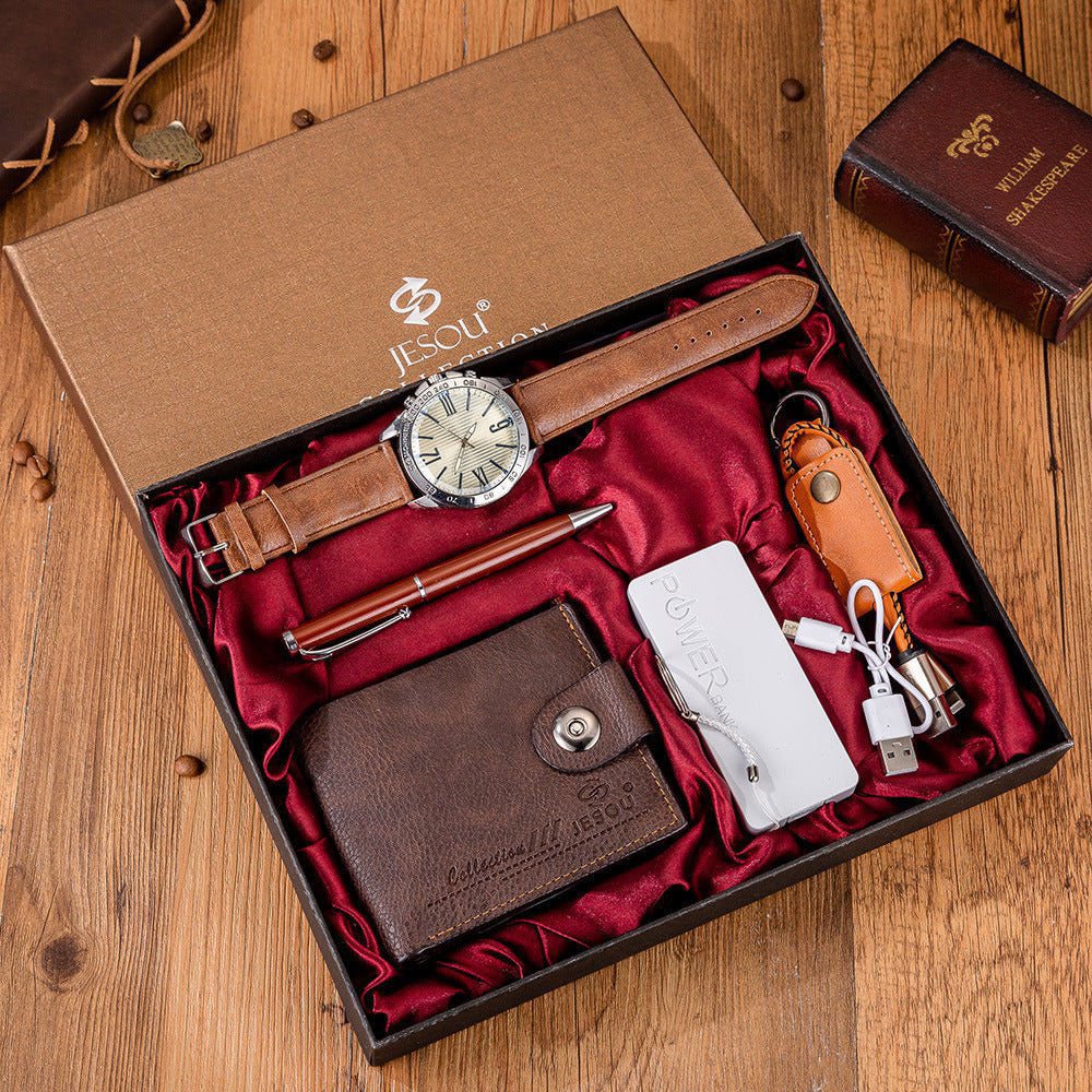 LovelyRLovely LovelyRLovely Men's Watch Gift Set Brown LovelyRLovely Men's Watch Gift Set