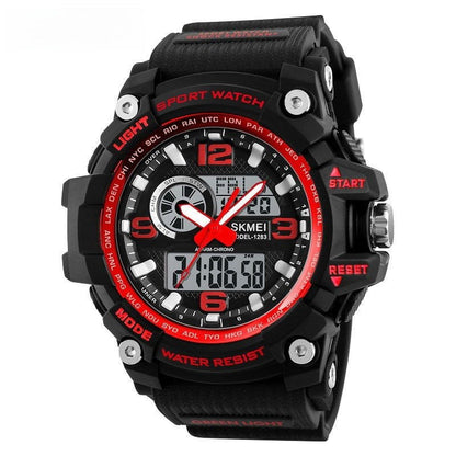 LovelyRLovely LovelyRLovely Men Waterproof Electronic Red Circle Black Belt LovelyRLovely Men Waterproof Electronic Watch