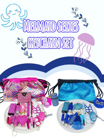 LovelyRLovely LovelyRLovely Mermaid Keychain Set Blue LovelyRLovely Mermaid Keychain Set