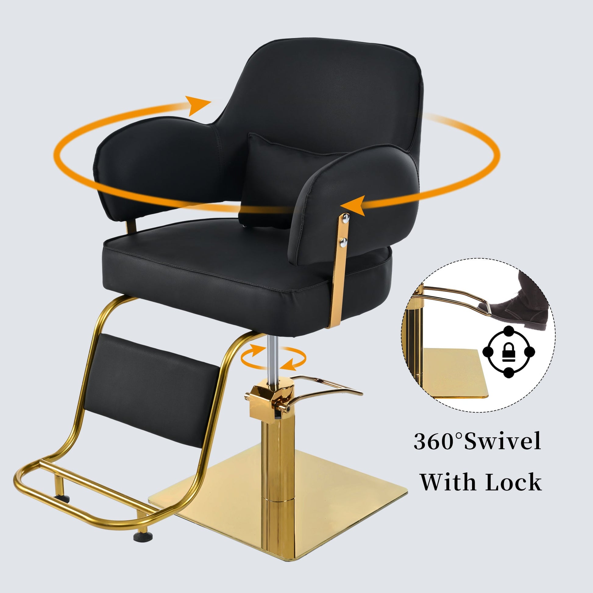 LovelyRLovely LovelyRLovely Metal Hairstyling Salon Ch Golden Black LovelyRLovely Metal Hairstyling Salon Chair