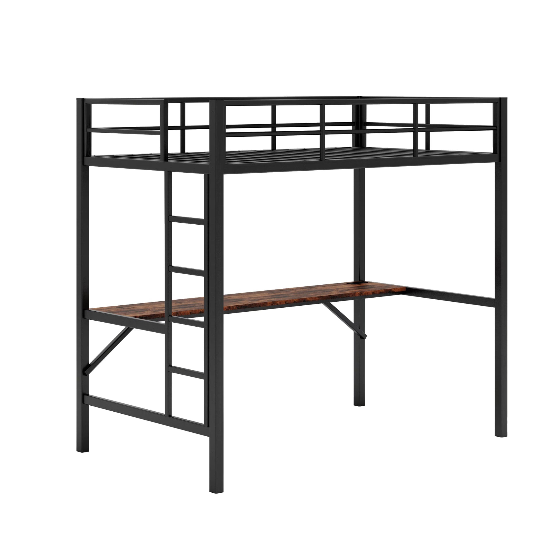 LovelyRLovely LovelyRLovely Metal Loft Bed Black LovelyRLovely Metal Loft Bed