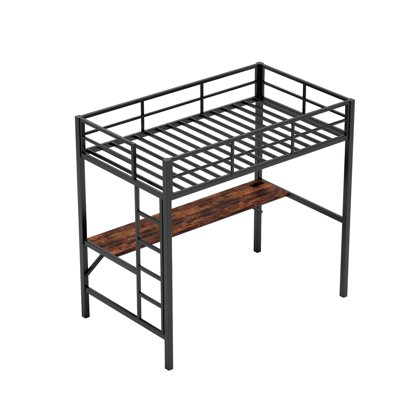 LovelyRLovely LovelyRLovely Metal Loft Bed Black LovelyRLovely Metal Loft Bed