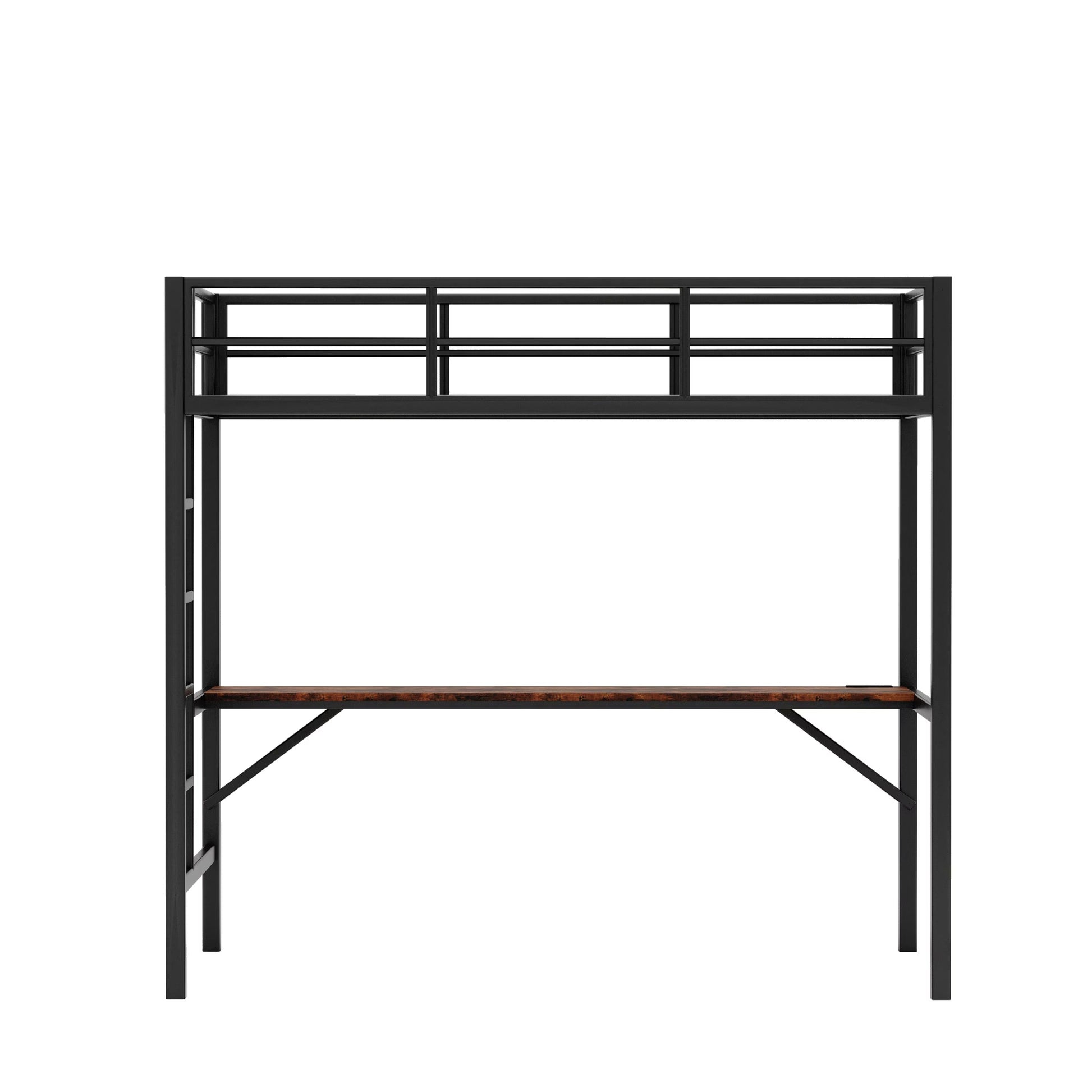 LovelyRLovely LovelyRLovely Metal Loft Bed Black LovelyRLovely Metal Loft Bed