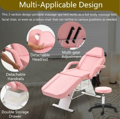 LovelyRLovely LovelyRLovely Metal Massage Salon Tattoo Pink LovelyRLovely Metal Massage Salon Tattoo Chair