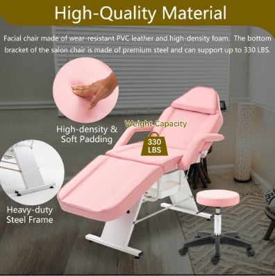 LovelyRLovely LovelyRLovely Metal Massage Salon Tattoo Pink LovelyRLovely Metal Massage Salon Tattoo Chair