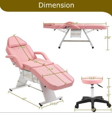 LovelyRLovely LovelyRLovely Metal Massage Salon Tattoo Pink LovelyRLovely Metal Massage Salon Tattoo Chair