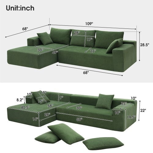 LovelyRLovely LovelyRLovely Modular Combination Living Green LovelyRLovely Modular Combination Living Room Sofa Set