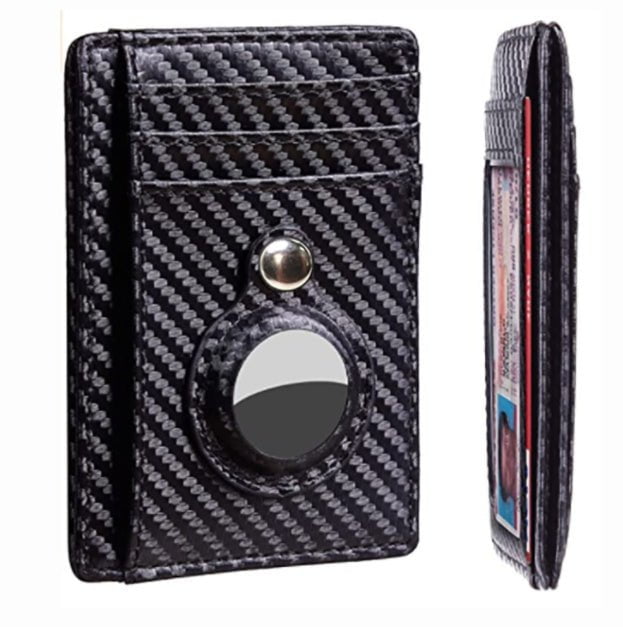 LovelyRLovely LovelyRLovely Multi-functional Anti Thef Clip carbon fiber black LovelyRLovely Multi-functional Anti Theft Air-Tag Wallet