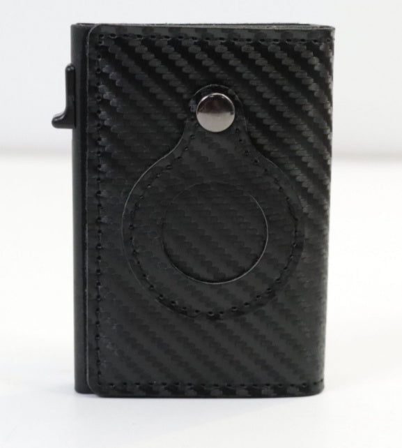 LovelyRLovely LovelyRLovely Multi-functional Anti Thef PU carbon fiber black LovelyRLovely Multi-functional Anti Theft Air-Tag Wallet