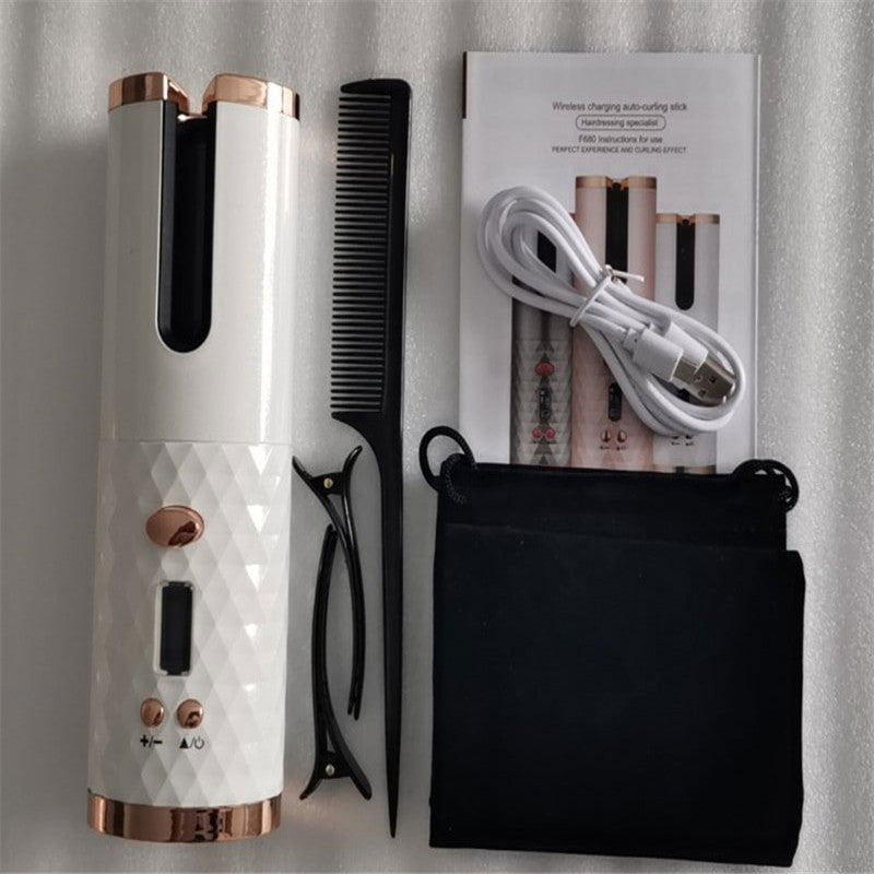 LovelyRLovely LovelyRLovely Multifunctional Automatic White straight LovelyRLovely Multifunctional Automatic Wireless Curling Iron