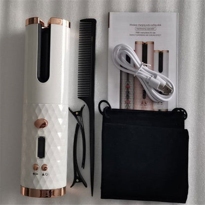 LovelyRLovely LovelyRLovely Multifunctional Automatic White straight LovelyRLovely Multifunctional Automatic Wireless Curling Iron