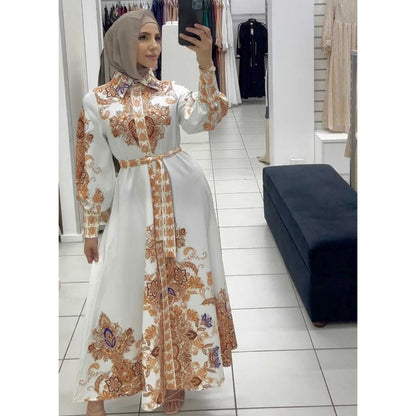 LovelyRLovely LovelyRLovely Muslim Women's Arabic Prin LovelyRLovely Muslim Women's Arabic Printed Swing Dress