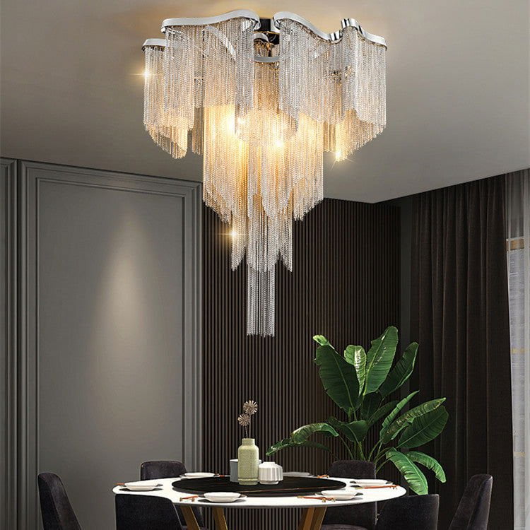 LovelyRLovely LovelyRLovely Nordic Luxury Tassel Alumi LovelyRLovely Nordic Luxury Tassel Aluminium Chain Chandelier