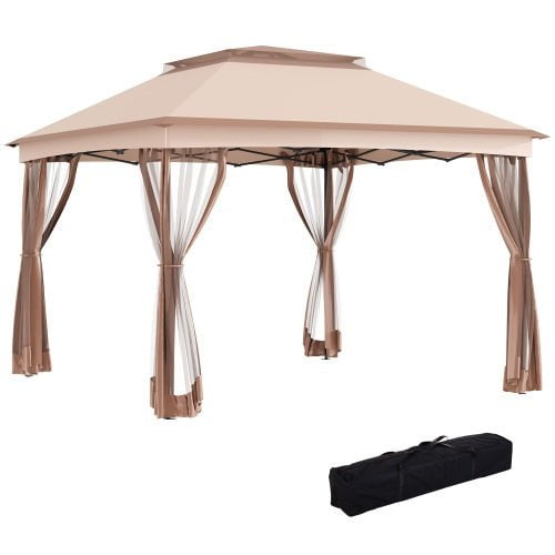 LovelyRLovely LovelyRLovely Outdoor Patio Gazebo Shelt Brown LovelyRLovely Outdoor Patio Gazebo Shelter With Net