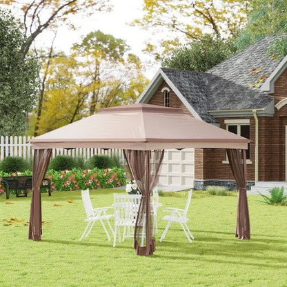 LovelyRLovely LovelyRLovely Outdoor Patio Gazebo Shelt Brown LovelyRLovely Outdoor Patio Gazebo Shelter With Net