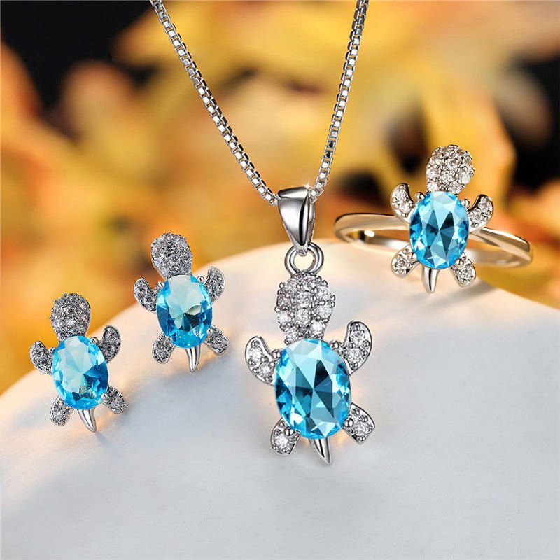 LovelyRLovely LovelyRLovely Oval Zircon Pendant Turtle LovelyRLovely Oval Zircon Pendant Turtle Shape Necklaces With Rainbow Stone