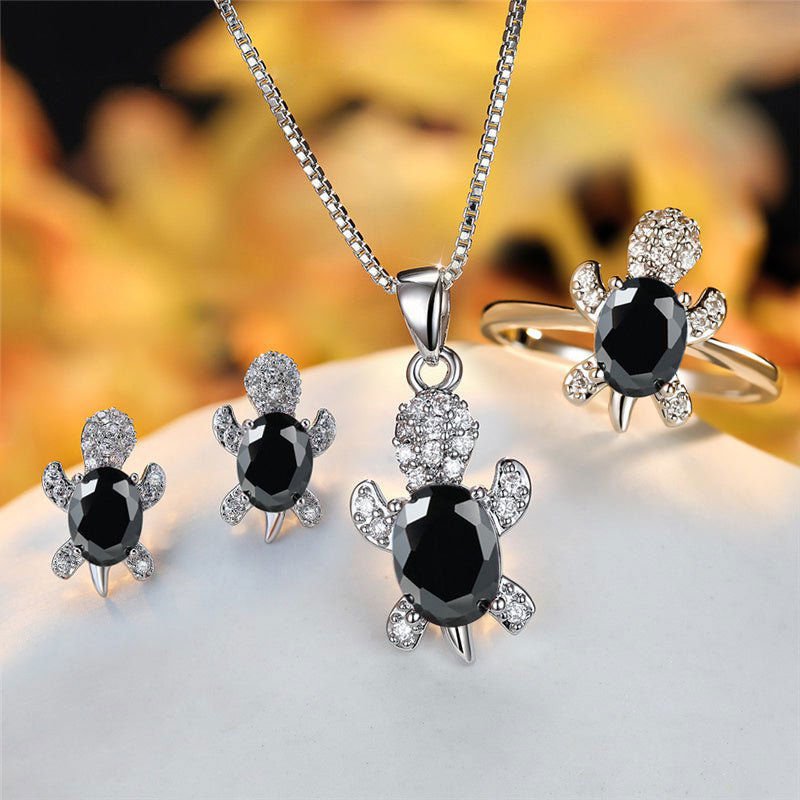 LovelyRLovely LovelyRLovely Oval Zircon Pendant Turtle LovelyRLovely Oval Zircon Pendant Turtle Shape Necklaces With Rainbow Stone