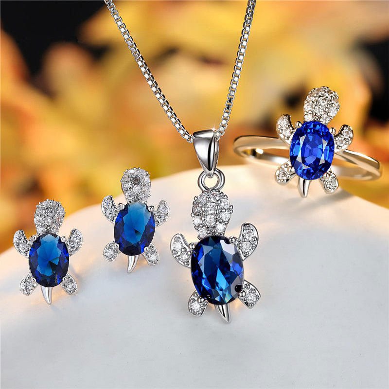 LovelyRLovely LovelyRLovely Oval Zircon Pendant Turtle LovelyRLovely Oval Zircon Pendant Turtle Shape Necklaces With Rainbow Stone