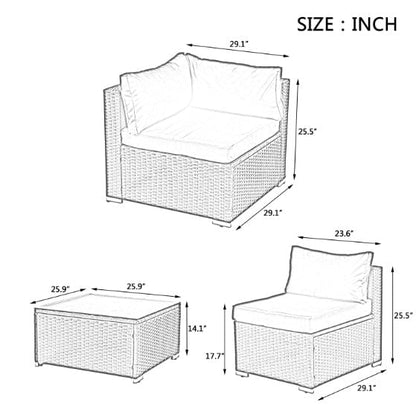 LovelyRLovely LovelyRLovely Patio PE Rattan + Tempered Dark gray LovelyRLovely Patio PE Rattan + Tempered Glass Table