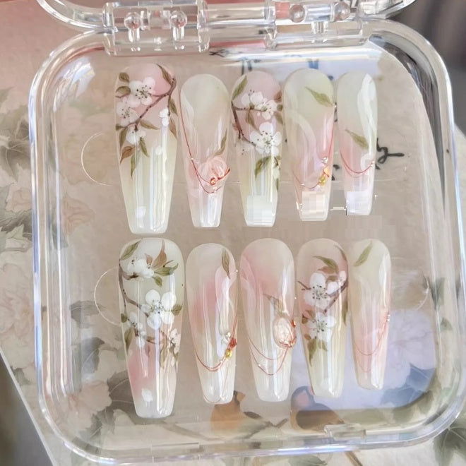 LovelyRLovely LovelyRLovely Pear Flowers Press-On Nail Pear blossom / L LovelyRLovely Pear Flowers Press-On Nails