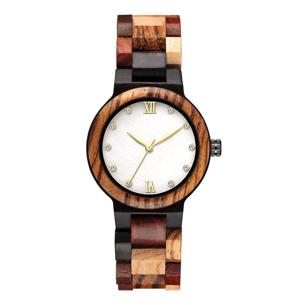 LovelyRLovely LovelyRLovely Pearl Shell Color Wood Lad White LovelyRLovely Pearl Shell Color Wood Ladies Watch