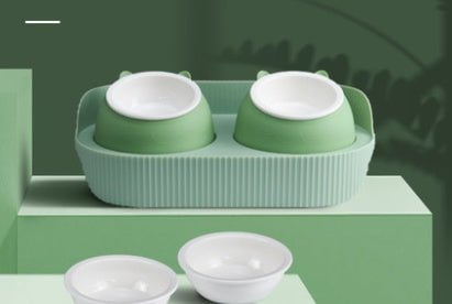 LovelyRLovely LovelyRLovely Pet Ceramic Food Bowl Double green6 bowls LovelyRLovely Pet Ceramic Food Bowl