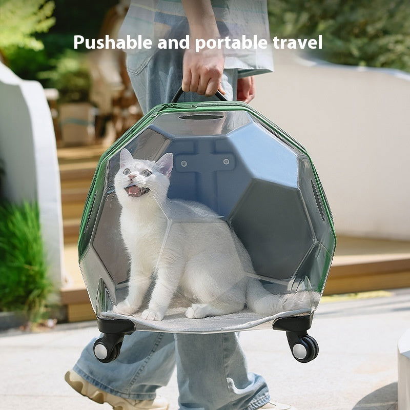 LovelyRLovely LovelyRLovely Pet Portable Trolley Pet Transparent Trolley Case LovelyRLovely Pet Portable Trolley