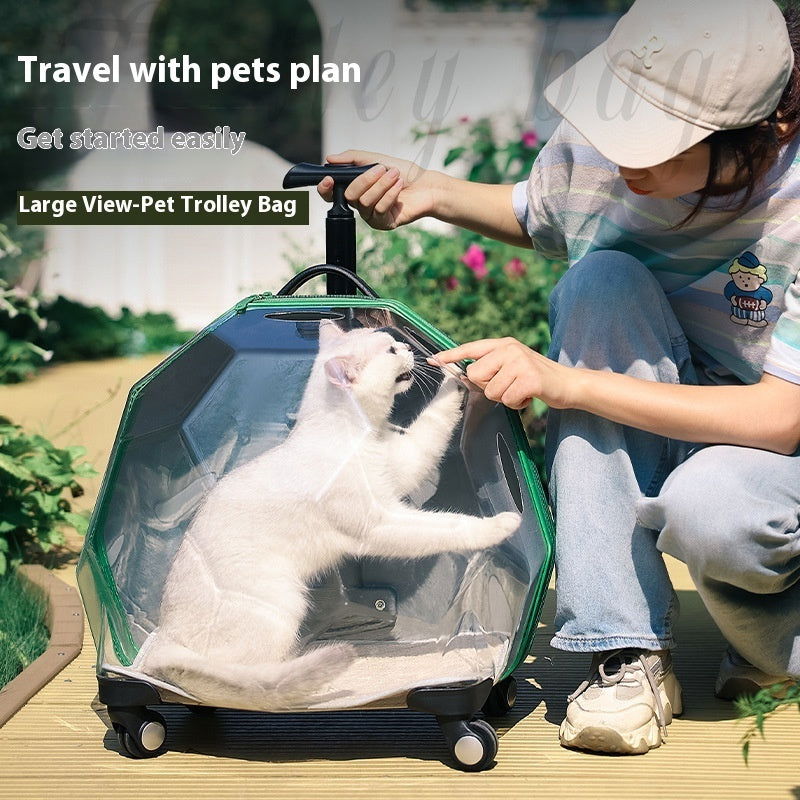 LovelyRLovely LovelyRLovely Pet Portable Trolley Pet Transparent Trolley Case LovelyRLovely Pet Portable Trolley