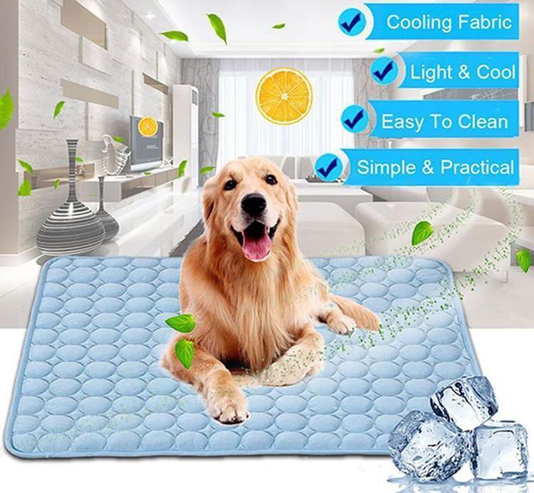 LovelyRLovely LovelyRLovely Pet Silk Cold Nest Pad For Blue / 150x100cm LovelyRLovely Pet Silk Cold Nest Pad For Cooling In Summer