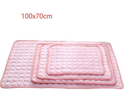 LovelyRLovely LovelyRLovely Pet Silk Cold Nest Pad For Pink / 102x70cm LovelyRLovely Pet Silk Cold Nest Pad For Cooling In Summer