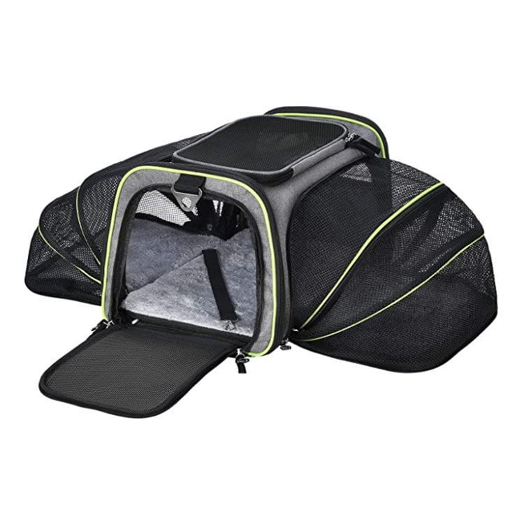 LovelyRLovely LovelyRLovely Pets Carrier Expandable Fo Green LovelyRLovely Pets Carrier Expandable Folding Soft Travel Bag