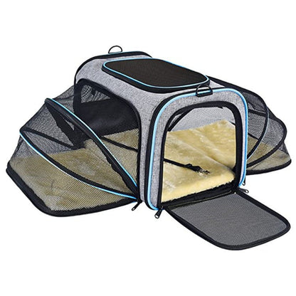 LovelyRLovely LovelyRLovely Pets Carrier Expandable Fo Grey LovelyRLovely Pets Carrier Expandable Folding Soft Travel Bag