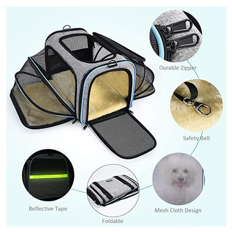 LovelyRLovely LovelyRLovely Pets Carrier Expandable Fo LovelyRLovely Pets Carrier Expandable Folding Soft Travel Bag