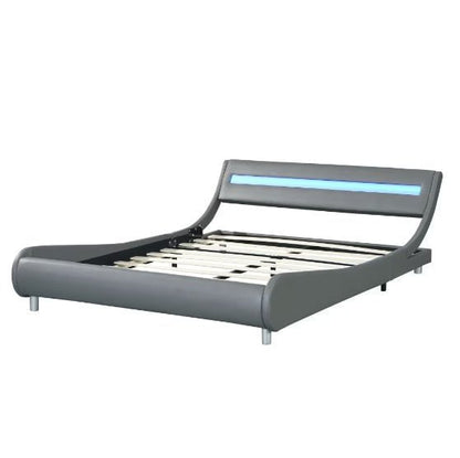 LovelyRLovely LovelyRLovely Pholstered Platform Bed Fr Grey LovelyRLovely Pholstered Platform Bed Frame With LED Light