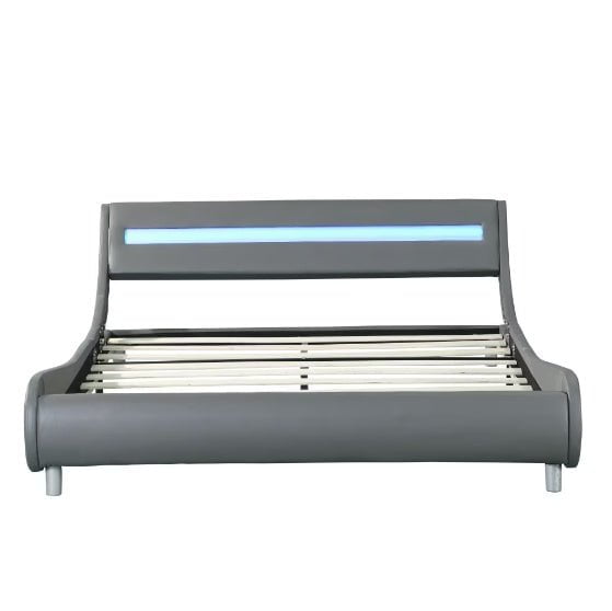 LovelyRLovely LovelyRLovely Pholstered Platform Bed Fr Grey LovelyRLovely Pholstered Platform Bed Frame With LED Light