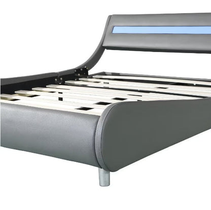 LovelyRLovely LovelyRLovely Pholstered Platform Bed Fr Grey LovelyRLovely Pholstered Platform Bed Frame With LED Light