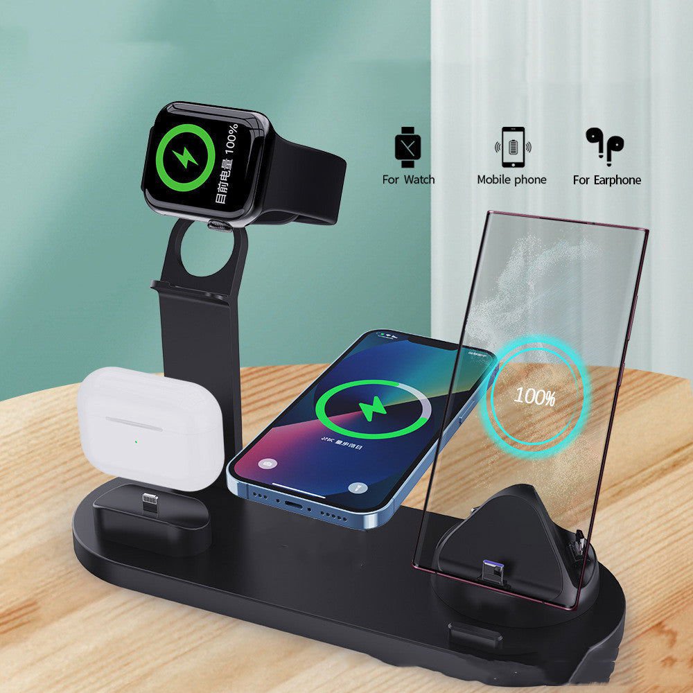 LovelyRLovely LovelyRLovely Plastic 3 In 1 Wireless Ch Black / Without wireless charging LovelyRLovely Plastic 3 In 1 Wireless Charger Stand